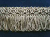 FT1501 33mm Pale Grey Green Looped Fringe on a Decorated Braid - Ribbonmoon