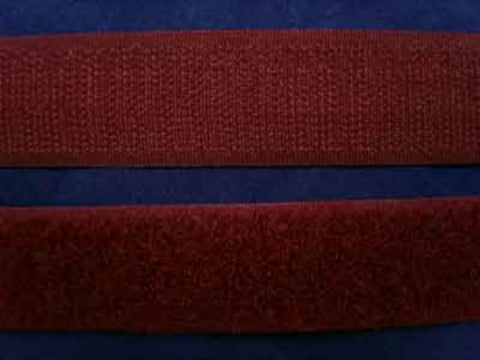 HL12 25mm Burgundy Sew On Hook and Loop Fastening Tape - Ribbonmoon