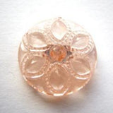 B12145 19mm Apricot Tinted Glass Effect Transparent Shank Button - Ribbonmoon
