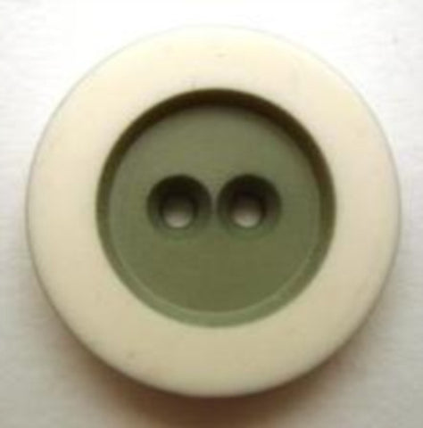 B5576 23mm Pale Khaki and Ivory Bone Sheen 2 Hole Button - Ribbonmoon
