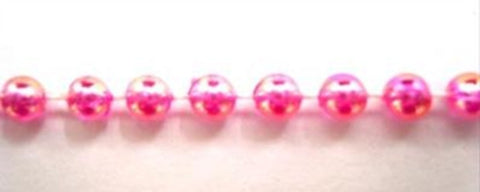 PT101 4mm Hot Pink Iridescent Strung Pearl / Bead String Trimming - Ribbonmoon
