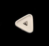 B16174 12mm White and Gilded Silver Poly Triangle Shank Button