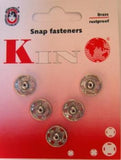SF37 12mm Nickel Plated Brass Snap Fasteners. Size 4 - Ribbonmoon