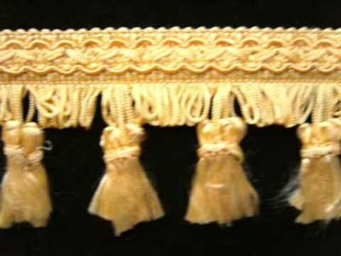 FT560 6cm Golden Butter Tassel Fringe on a Decorated Braid - Ribbonmoon