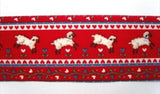 R4531 48mm Red Sheep Design Cotton Ribbon - Uneven Cut - Ribbonmoon
