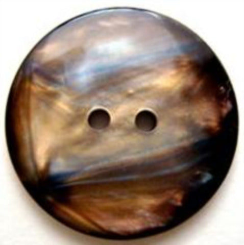 B6298 25mm Black Based 2 Hole Button Vivid Iridescent Pearlised Shimmer - Ribbonmoon