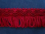 FT708 25mm Deep Cardinal Looped Fringe on a Decorated Braid - Ribbonmoon