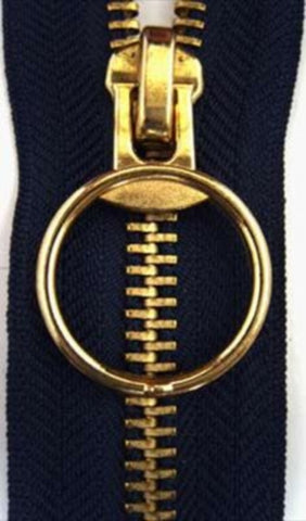 Z2857 30cm Navy No.5 Closed End Zip with Brass Teeth - Ribbonmoon