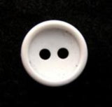 B6224 11mm Brilliant White Matt Centre 2 Hole Button - Ribbonmoon