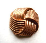 B9954 19mm Copper Gilded Poly Knot Shank Button - Ribbonmoon