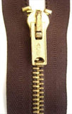 Z4885 10cm Brown No.5 Closed End Zip with Brass Teeth