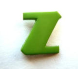 B7115 13mm Letter Z Alphabet Shank Button Apple Green