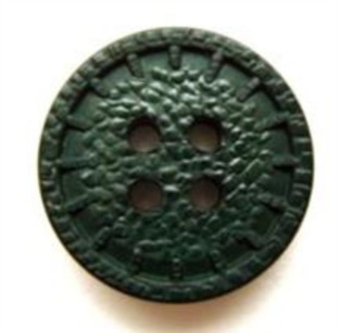 B5604 19mm Holly Green Textured Soft Sheen 4 Hole Button - Ribbonmoon