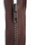 Z4901 46cm Brown YKK Coloured Metal Teeth No.2 Closed End Zip - Ribbonmoon