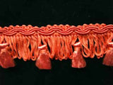 FT517 35mm Orange Tassel Fringe on a Decorated Braid - Ribbonmoon