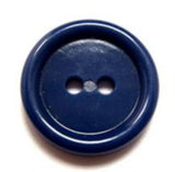 B11091 19mm Dark Royal Blue Glossy 2 Hole Button - Ribbonmoon