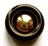 B10972 21mm Black and Gilded Metallic Gold Shank Button - Ribbonmoon