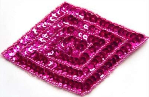 M155 Cerise Pink Sequin Decorated Motif 11 x 8cm