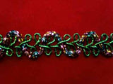 FT1646 15mm Green, Gold and Pink Metallic Braid