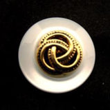 B14911 17mm Pearl White and Gilded Gold Poly Shank Button - Ribbonmoon