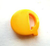 B7077 15mm Letter Q Alphabet Shank Button Dark Yellow