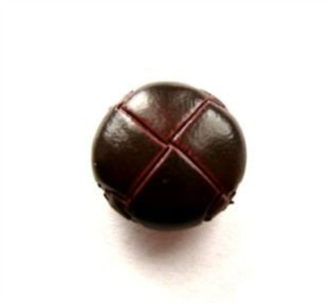 B13899 15mm Plum Maroon Sprayed Leather Effect "Football" Shank Button - Ribbonmoon