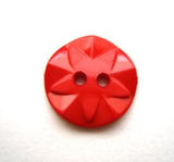 B14030 16mm Orange Red Gloss Flower Design 2 Hole Button - Ribbonmoon