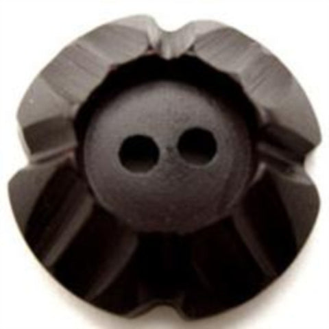 B10709 22mm Black Soft Sheen Chunky 2 Hole Button - Ribbonmoon