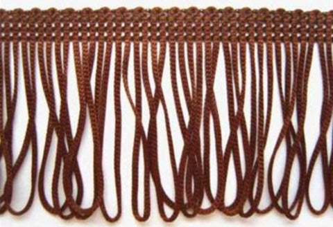 FT089 5cm Brown Looped Dress Fringe - Ribbonmoon