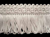 FT257 38mm White Looped Fringe on a Decorated Braid - Ribbonmoon