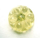 B9198 19mm Lime Green Tinted Translucent Flower Design Shank Button - Ribbonmoon