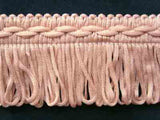 FT435 45mm Oyster Pink Looped Fringe on a Decorated Braid - Ribbonmoon