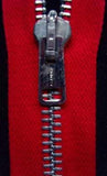 Z0897 66cm Deep Red Metal Teeth No.5 Open End Zip - Ribbonmoon