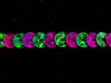 SQC40 6mm Cerise and Green Hologram Strung Sequins - Ribbonmoon