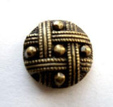 B8184 17mm Antique Brass and Black Gilded Poly Shank Button - Ribbonmoon