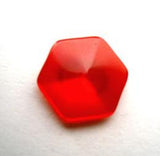 B14208 15mm Red Pearlised Polyester Hexagonal Shank Button - Ribbonmoon