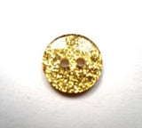 B16186 12mm Glitter Gold under a Clear Surface 2 Hole Button - Ribbonmoon