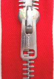 Z2249 59cm Poppy Red Vintage Metal Teeth No.5 Open End Zip - Ribbonmoon