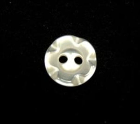 B16625 11mm Cream Tinted Pearlised Polyester 2 Hole Button - Ribbonmoon