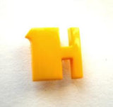 B7045 13mm Letter H Alphabet Shank Button Sunshine Yellow