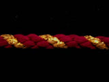 C063 7mm Crepe Cord, Burgundy and Metallic Gold - Ribbonmoon