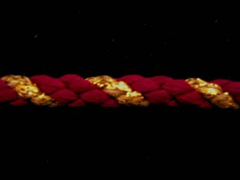 C063 7mm Crepe Cord, Burgundy and Metallic Gold - Ribbonmoon