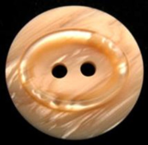 B11875 22mm Peach and Pearlised Oval Centre 2 Hole Button - Ribbonmoon