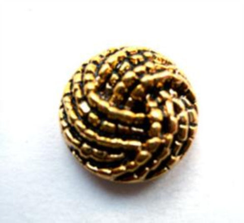 B12175 17mm Metallic Anti Gold Gilded Poly Shank Button - Ribbonmoon