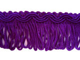 FT174 32mm Liberty Purple Looped Fringe on a Decorated Braid - Ribbonmoon