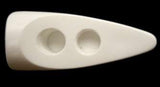 B1730 30mm White Gloss Toggle Button on a Shank - Ribbonmoon