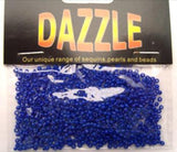 BEAD41 1.5mm Royal Blue Glass Rocialle Beads, size 10/0 - Ribbonmoon
