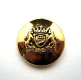B14875 17mm Gilded Gold Poly Shank Button, Coat of Arms Design - Ribbonmoon