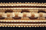 FT023 35mm Sand Beige, Brown and Cream Braid Trimming - Ribbonmoon