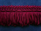 FT1216 38mm Pale Burgundy Looped Fringe on a Decorated Braid - Ribbonmoon